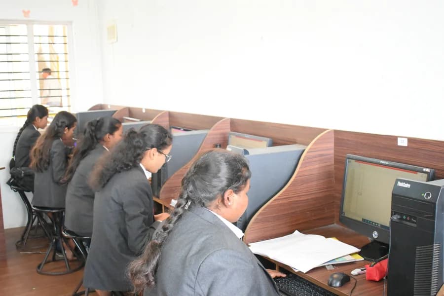 Computer Science students working at their lab workstations